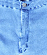 Creabygirls Women's Knee Ripped Hole High Waist Denim Jeans Pants(Medium)