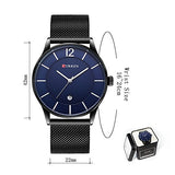 BINZI Montres pour Homme Inoxydable Noir Multifunction de Mode décontracté et Etanche Montre à Quartz Analogique affichage du jour