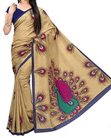 Sargam Fashion Women's Silk Cotton Saree (Mayur_Pankh_Beige)