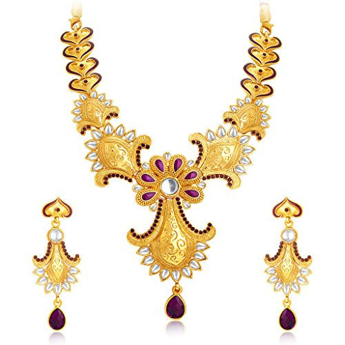 Sukkhi Ravishing Gold Plated AD Necklace Set for Women