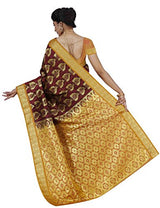 RR's Women's Kanchipuram Art Silk Saree Handloom Saree (RR-REB002-MEERON)
