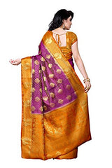 Mimosa Women's Traditional Art Silk Saree Kanjivaram Style With Blouse Color:Mejantha(3301-200-MEJAN-MSTD )