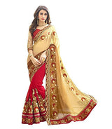 Sareeshop Women's Faux Georgette Saree (Priya_001_Maroon_Free Size)