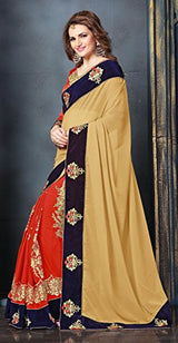 Panchratna Women's Faux Georgette Saree