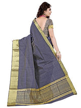 e-VASTRAM Womens Tassar Silk Saree With Zari Blouse(TAGREY_Grey)