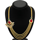 Sukkhi Glittery Four Strings Gold Plated Necklace Set for Women