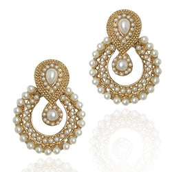 Dancing Girl White Pearl Dangle & Drop Earrings For Women/Girls