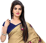 Sargam Fashion Women's Silk Cotton Saree (Mayur_Pankh_Beige)