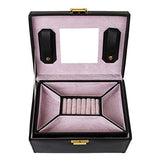Clearance Sale - Travel Friendly Jewellery Box cum Organizer - Black (JB-001184-BK)
