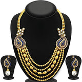 Sukkhi Sublime Five String Peacock Gold Plated Necklace Set For Women