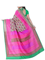 EthnicJunction Women's Cotton Silk Saree With Blouse (Multicolor,EJ1131-3030)