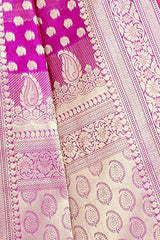Chandrakala Women's Banarasi Cotton Silk Saree(Rani)