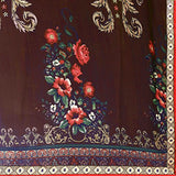 Oomph! Women's Georgette Sarees Party Wear/Fancy Georgette Sarees/Printed Georgette Sarees - Chocolate Brown &amp; Scarlet