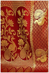 Mimosa Women's Traditional Art Silk Saree Kanjivaram Style With Blouse Color:Off White(3301-200-HWT-MRN )