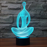 3D Illusion Lamp Gawell Night Light Sitting Meditation 7 Changing Colors Touch USB Table Nice Gift Toys Decorations