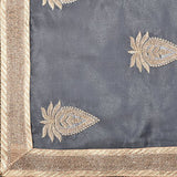 Oomph! Women's Cotton Sarees Party Wear/Fancy Cotton Sarees/Embroidered Cotton Sarees - Porpoise Grey