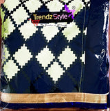 Trendz Women's Georgette Saree (TZ_Brinjal_Blue)