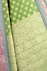 Chandrakala Women's Banarasi Cotton Silk Saree(Green)