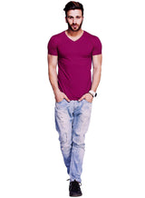 Tripr Men's V-Neck Tshirt Maroon