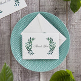 MAGJUCHE Green Leaves Thank You Note Cards - 32 Cards - with White Envelopes
