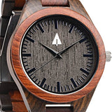 Treehut Men's Rosewood and Ebony Wooden Watch with All Wood Strap Quartz Analog with Quality Miyota Movement and Stainless Steel Tri-Fold Clasp with Push Buttons
