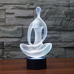 3D Illusion Lamp Gawell Night Light Sitting Meditation 7 Changing Colors Touch USB Table Nice Gift Toys Decorations