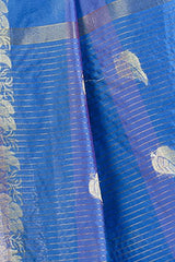 Chandrakala Women's Cotton Silk Saree (8139_Blue)