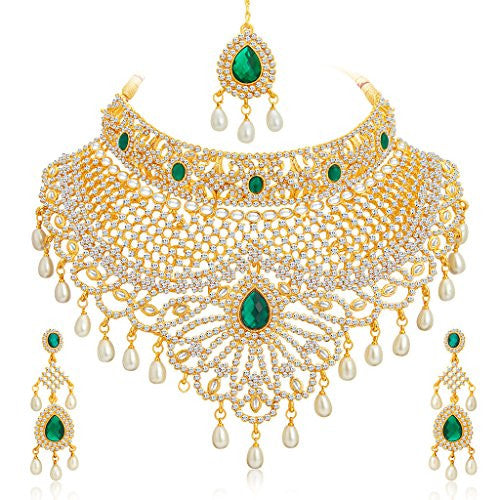 Sukkhi Incredible Gold Plated AD Necklace Set for Women