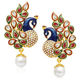 Sukkhi Gold Plated Multi Strand Necklace With Drop Earring For Women