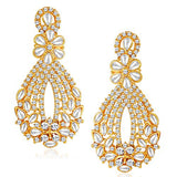 Sukkhi Gold Plated Australian Diamond Choker Necklace With Drop Earring &amp; Mangtika For Women