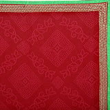 Oomph! Women's Georgette Sarees Party Wear/Bandhani Georgette Sarees/Traditional Georgette Sarees - Crimson Red