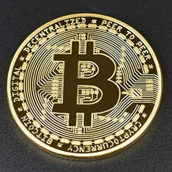 .999 Fine Gold Bitcoin Commemorative Round Collectors Coin - Bit Coin is Gold Plated Copper Physical Coin