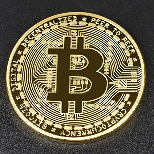 .999 Fine Gold Bitcoin Commemorative Round Collectors Coin - Bit Coin is Gold Plated Copper Physical Coin