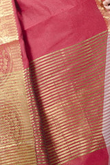Chandrakala Women's Faux Banarasi Silk Saree (9132_Red)