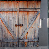 YIGER Rustic Country Barn Wood Door, Old Wooden Garage Door Digital Printing Polyester Antique Theme Shower Curtain with Adjustable Hook 70.86×70.86 Inch