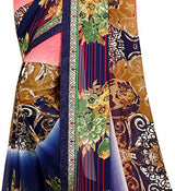 Oomph! Women's Georgette Sarees Party Wear/Fancy Georgette Sarees/Printed Georgette Sarees - Punch Pink &amp; Navy Blue
