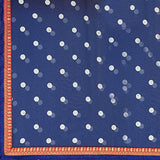 SOURBH Women's Faux Georgette Saree (191A_Beige_Blue)