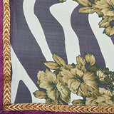 Oomph! Georgette Printed Saree With Embroidered Border (White, Umber Brown and Parakeet Green)