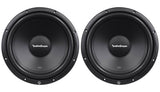 (2) Rockford Fosgate R1S4-12 Prime 12" 4 Ohm Car Audio Subwoofers Totaling 800 Watt with a High Durability Compressed Foam Surround