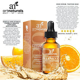 ArtNaturals Anti-Aging Vitamin-C Serum with Hyaluronic Acid & Vit E - Wrinkle Repairs Dark Circles, Fades Age Spots & Sun Damage - Enhanced 20% Top Vitamin C Super Strength - Organic Ingredients, 1 Oz