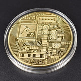 .999 Fine Gold Bitcoin Commemorative Round Collectors Coin - Bit Coin is Gold Plated Copper Physical Coin