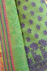 Chandrakala Women's Banarasi Cotton Silk Saree(Green)