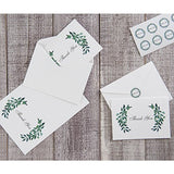 MAGJUCHE Green Leaves Thank You Note Cards - 32 Cards - with White Envelopes