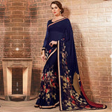 EthnicJunction Women's Georgette Saree With Blouse (EJ1133-3023_Blue)