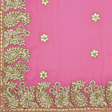 Oomph! Women's Georgette Saree (darpan_pink_Taffy Pink_Free Size)