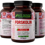 Natural Fat Burner - Pure Forskolin Extract Diet Pills - Best Weight Loss + Appetite Suppressant that Works - Get Thin with 250 mg Capsules of Coleus Forskohlii Root - Lose Weight Fast - Bio Sense