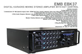 Package Bundle - EMB EBK37 Pro 700-watt Digital Karaoke Mixer Stereo Amplifier + 4 Peavey PV7 Dynamic Cardiod Microphones With Cables