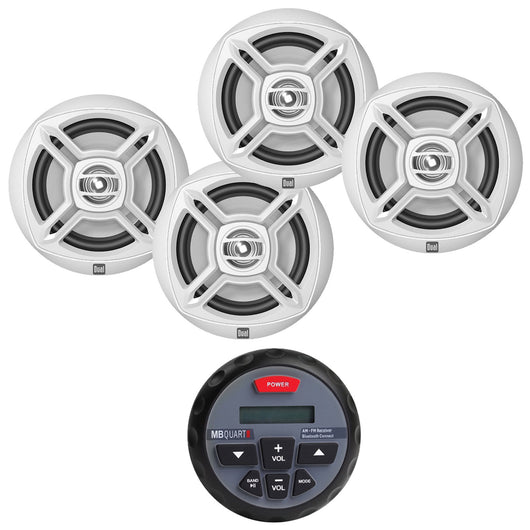 New MB Quart GMR-1 Bluetooth Enabled Gauge Mount Marine Boat yacht Stereo AM/FM Radio Player With 4 X Dual 6.5