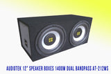 COMPLETE PACKAGE! Audiobank P1400.2 2 Channels Amplifier + Audiotek AT-212WS Speakers + Audiobank AB-Tw210 Tweeters + Pro Installation Kit Cables + Audiobank 2.2 Farad Power Capacitor