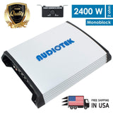 Audiotek AT930M Monoblock Class A/B 2 Ohm Stable 2400W Car Audio Stereo Amplifier w/LED Indicator